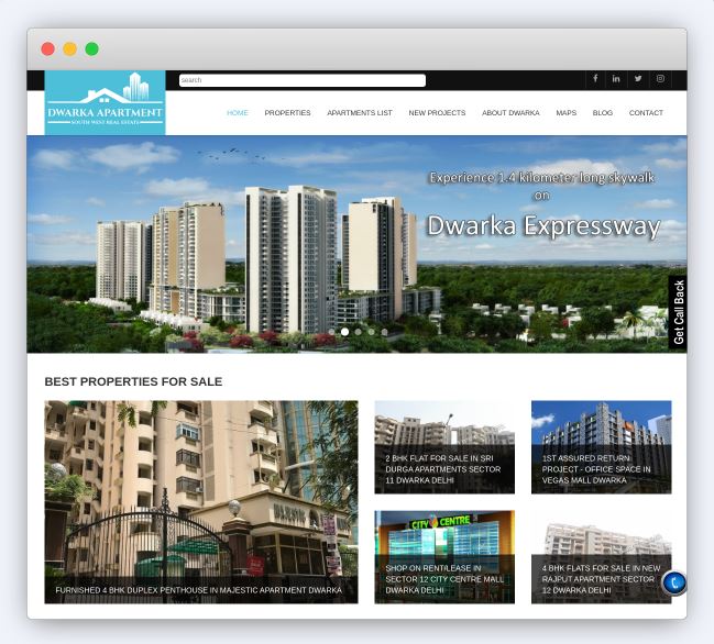 DwarkaApartment website screenshot