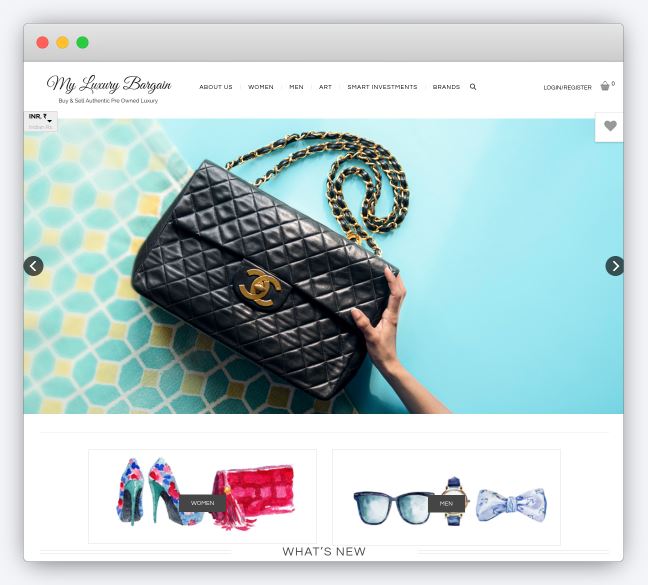 My Luxury Bargain Website Screenshot
