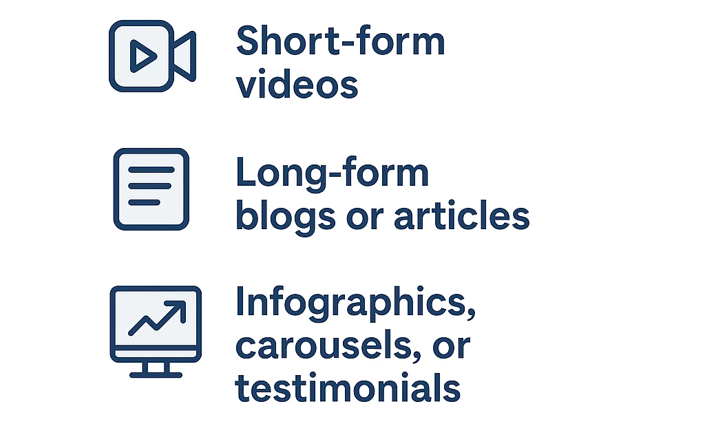 Create 3 Types of Content